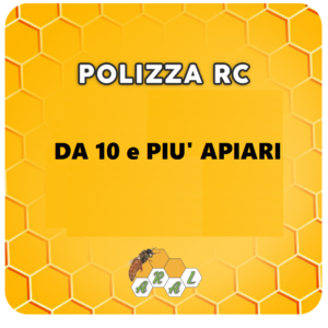 Polizza R.C. Alveari 10 Apiari e per ogni apiario in più oltre il decimo, € 10,00 ad Apiario