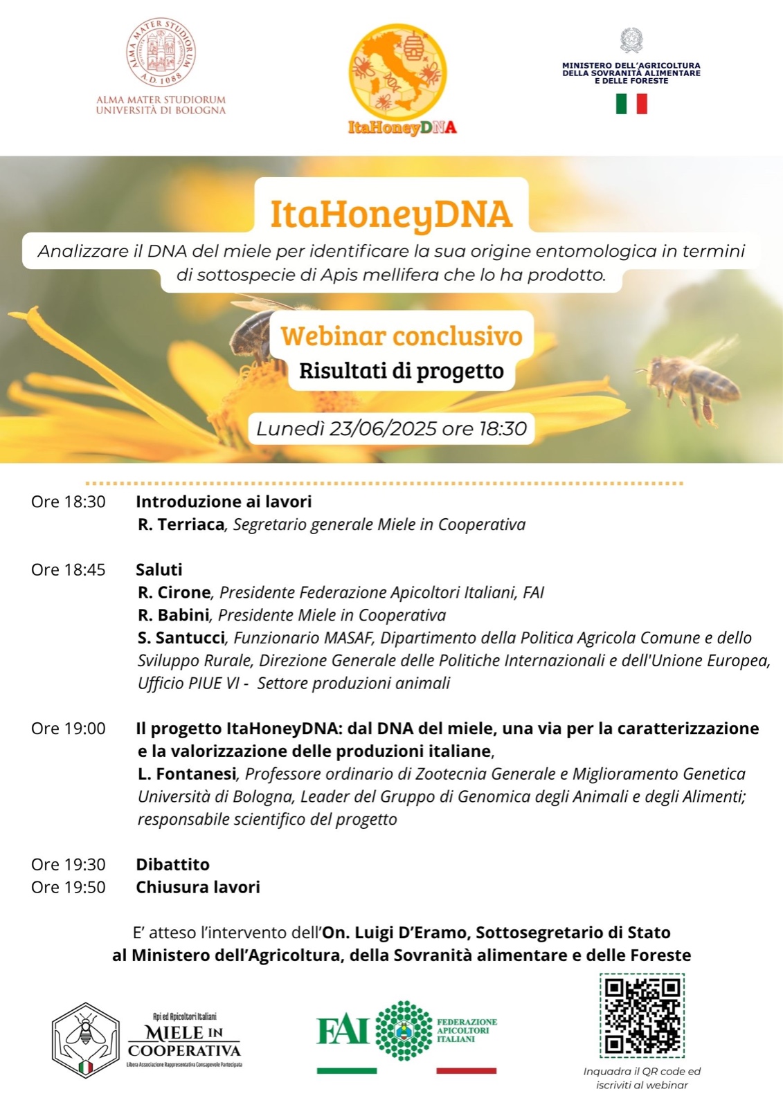 Webinar Conclusivo 23/06/2025: Analizzare il DNA del miele